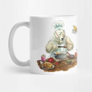 Cooking Bear Watercolour Children's Book Painting Mug